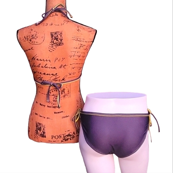 Paris Blues 2 Piece Halter Triangle Bikini Swim Suit - Picture 10 of 17